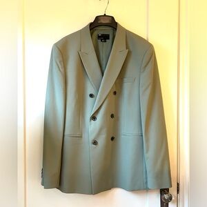 asos Men's Double-Breasted Blazer - sage green
